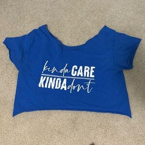 “Kinda Care Kinda Don’t” Custom Made Crop Top, Great Condition! See Measurements
